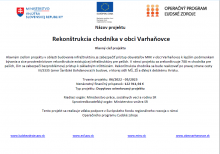 Rekonštrukcia chodníka v obci Varhaňovce